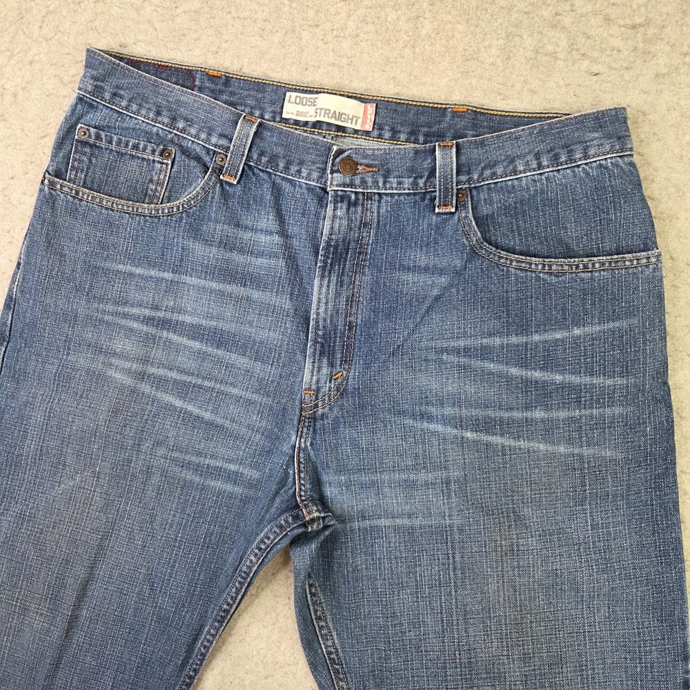 VTG Levis 569 Jeans Mens 38x32 Blue Loose Straight Denim Y2K Skate Baggy Whisker